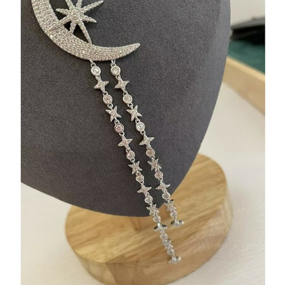 s-l400.jpg Charming 925 silver moon stars pendant necklace
